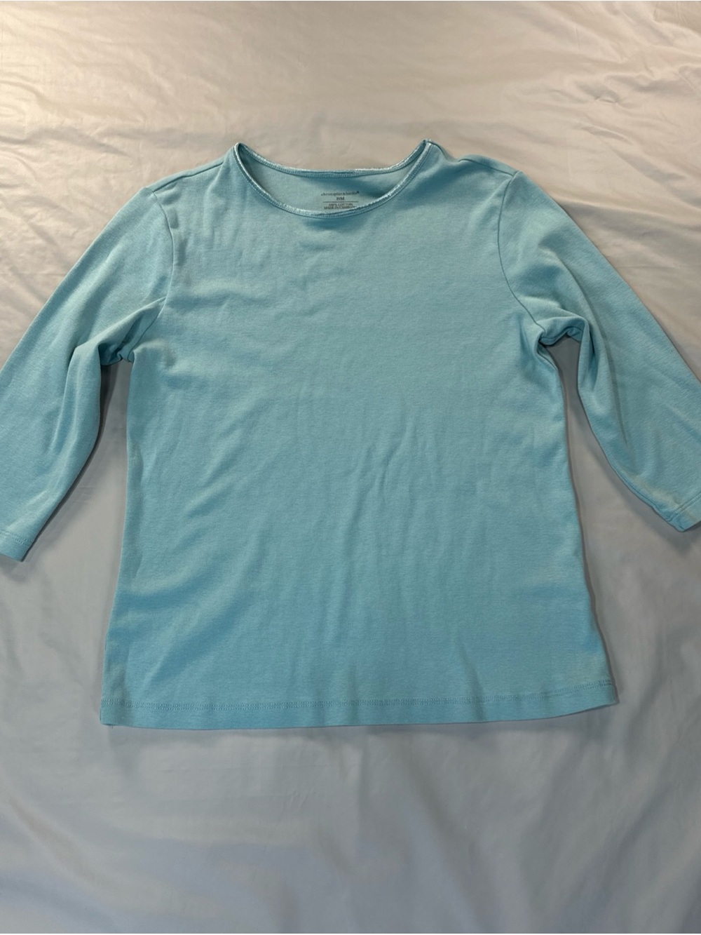 Christopher & Banks Light Blue 3/4 Sleeve Tee petite M